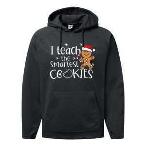 I Teach The Smartest Cookies Christmas Gingerbread Santa Hat  Performance Fleece Hoodie