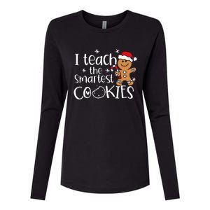 I Teach The Smartest Cookies Christmas Gingerbread Santa Hat  Womens Cotton Relaxed Long Sleeve T-Shirt