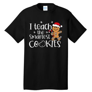 I Teach The Smartest Cookies Christmas Gingerbread Santa Hat  Tall T-Shirt