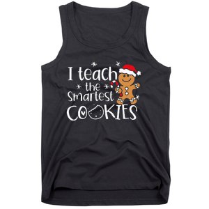 I Teach The Smartest Cookies Christmas Gingerbread Santa Hat  Tank Top