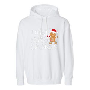 I Teach The Smartest Cookies Christmas Gingerbread Santa Hat  Garment-Dyed Fleece Hoodie