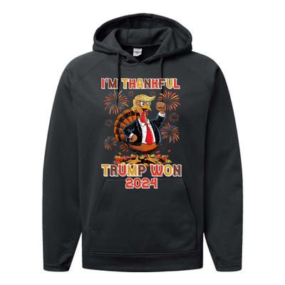 IM Thankful Trump Won 2024 Performance Fleece Hoodie