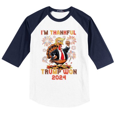 IM Thankful Trump Won 2024 Baseball Sleeve Shirt