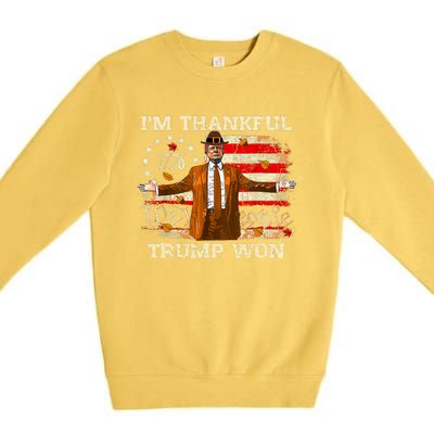 Im Thankful Trump Won Thanksgiving Turkey Fall Women Premium Crewneck Sweatshirt