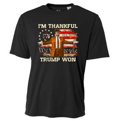 Im Thankful Trump Won Thanksgiving Turkey Fall Women Cooling Performance Crew T-Shirt