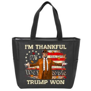 Im Thankful Trump Won Thanksgiving Turkey Fall Women Zip Tote Bag