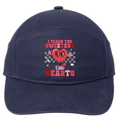 I Teach The Sweetest Little Hearts Valentines Day Teacher 7-Panel Snapback Hat