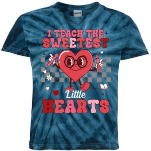 I Teach The Sweetest Little Hearts Valentines Day Teacher Kids Tie-Dye T-Shirt