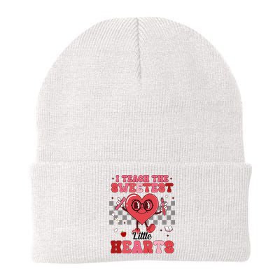 I Teach The Sweetest Little Hearts Valentines Day Teacher Knit Cap Winter Beanie