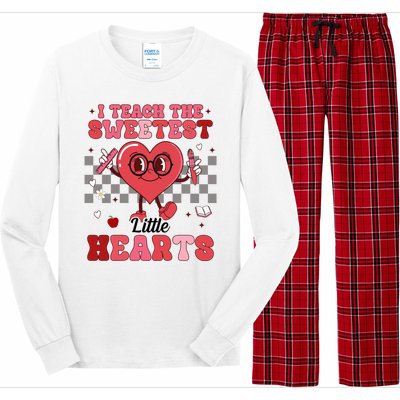 I Teach The Sweetest Little Hearts Valentines Day Teacher Long Sleeve Pajama Set