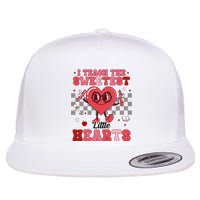 I Teach The Sweetest Little Hearts Valentines Day Teacher Flat Bill Trucker Hat