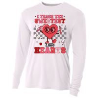 I Teach The Sweetest Little Hearts Valentines Day Teacher Cooling Performance Long Sleeve Crew