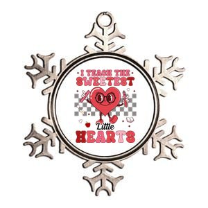 I Teach The Sweetest Little Hearts Valentines Day Teacher Metallic Star Ornament