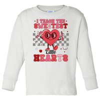 I Teach The Sweetest Little Hearts Valentines Day Teacher Toddler Long Sleeve Shirt