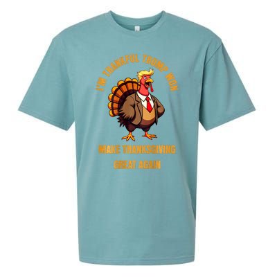 IM Thankful Trump Won (On Back) Make Thanksgiving Great Sueded Cloud Jersey T-Shirt