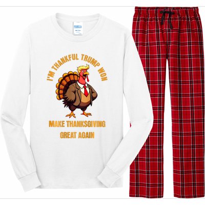 IM Thankful Trump Won (On Back) Make Thanksgiving Great Long Sleeve Pajama Set