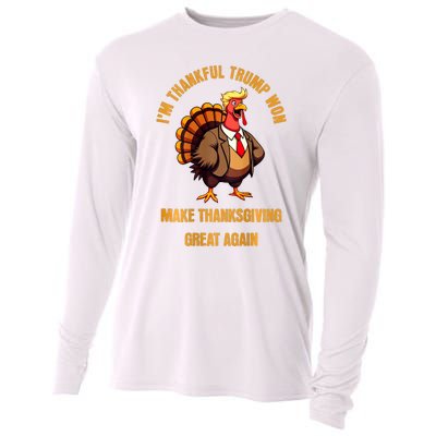 IM Thankful Trump Won (On Back) Make Thanksgiving Great Cooling Performance Long Sleeve Crew