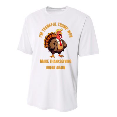 IM Thankful Trump Won (On Back) Make Thanksgiving Great Performance Sprint T-Shirt