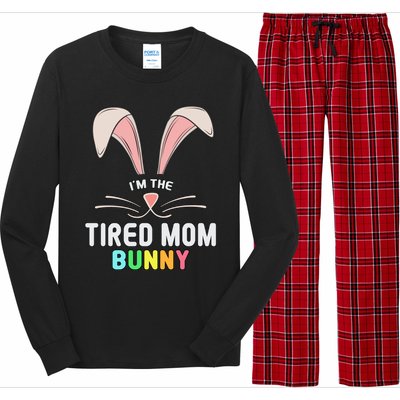 I'm The Tired Mom Bunny Matching Family Easter Party Cool Gift Long Sleeve Pajama Set