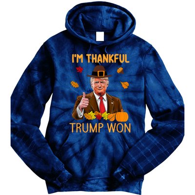 Im Thankful Trump Won Thanksgiving Turkey Fall Tie Dye Hoodie