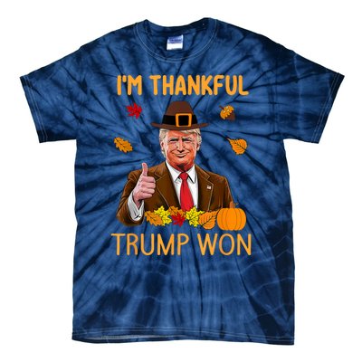 Im Thankful Trump Won Thanksgiving Turkey Fall Tie-Dye T-Shirt