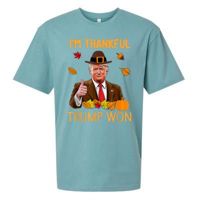 Im Thankful Trump Won Thanksgiving Turkey Fall Sueded Cloud Jersey T-Shirt