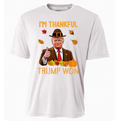 Im Thankful Trump Won Thanksgiving Turkey Fall Cooling Performance Crew T-Shirt