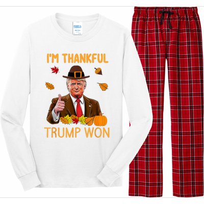 Im Thankful Trump Won Thanksgiving Turkey Fall Long Sleeve Pajama Set