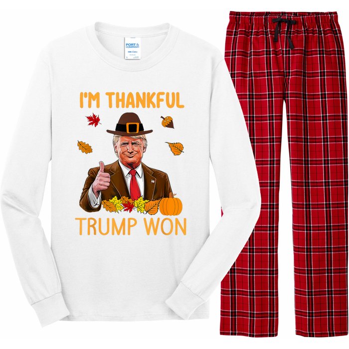 Im Thankful Trump Won Thanksgiving Turkey Fall Long Sleeve Pajama Set