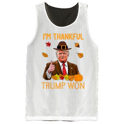 Im Thankful Trump Won Thanksgiving Turkey Fall Mesh Reversible Basketball Jersey Tank