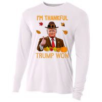 Im Thankful Trump Won Thanksgiving Turkey Fall Cooling Performance Long Sleeve Crew