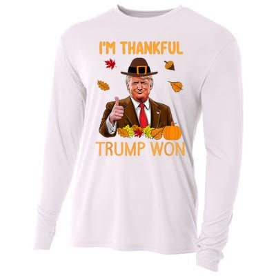 Im Thankful Trump Won Thanksgiving Turkey Fall Cooling Performance Long Sleeve Crew