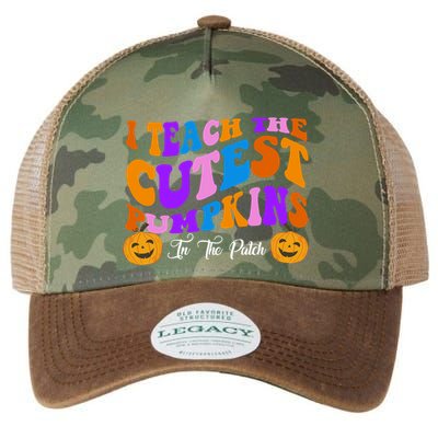 I Teach The Cutest Pumpkins In The Patch Halloween Teacher Legacy Tie Dye Trucker Hat