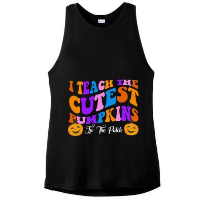 I Teach The Cutest Pumpkins In The Patch Halloween Teacher Ladies PosiCharge Tri-Blend Wicking Tank
