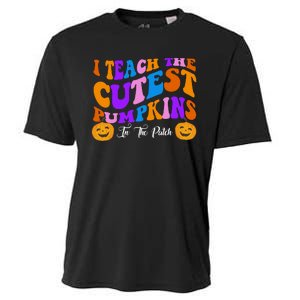 I Teach The Cutest Pumpkins In The Patch Halloween Teacher Cooling Performance Crew T-Shirt