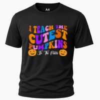 I Teach The Cutest Pumpkins In The Patch Halloween Teacher Cooling Performance Crew T-Shirt