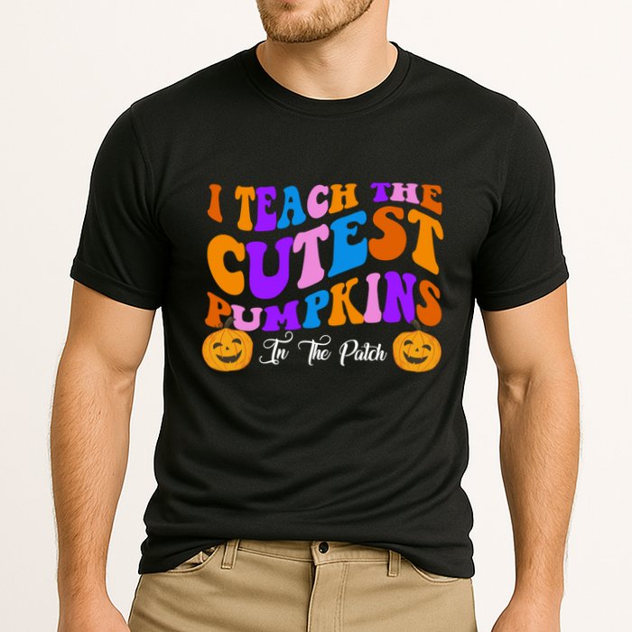 I Teach The Cutest Pumpkins In The Patch Halloween Teacher Cooling Performance Crew T-Shirt