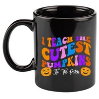 I Teach The Cutest Pumpkins In The Patch Halloween Teacher 11oz C Handle Ceramic Mug