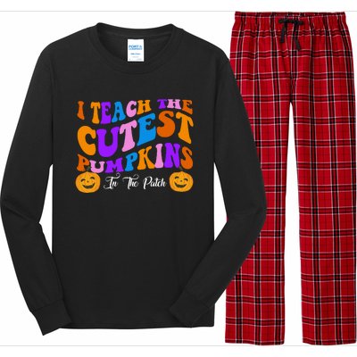 I Teach The Cutest Pumpkins In The Patch Halloween Teacher Long Sleeve Pajama Set