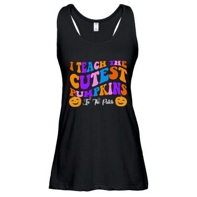 I Teach The Cutest Pumpkins In The Patch Halloween Teacher Ladies Essential Flowy Tank
