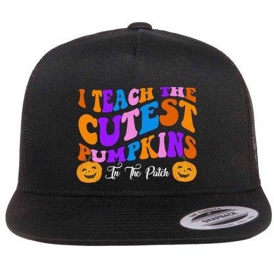 I Teach The Cutest Pumpkins In The Patch Halloween Teacher Flatbill Hat