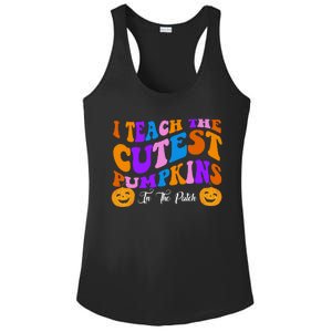 I Teach The Cutest Pumpkins In The Patch Halloween Teacher Ladies PosiCharge Competitor Racerback Tank