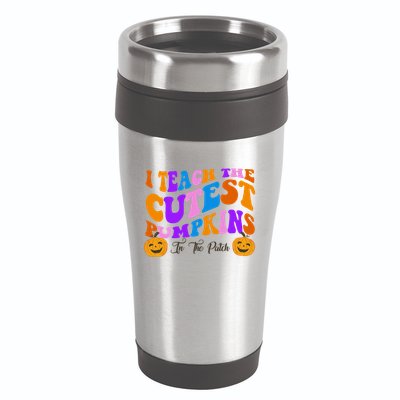 I Teach The Cutest Pumpkins In The Patch Halloween Teacher 16oz Travel Tumbler