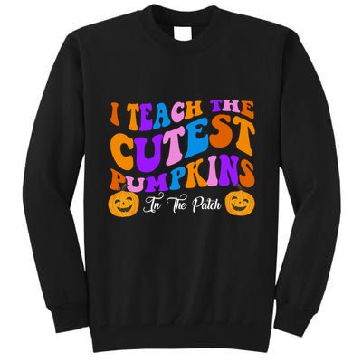 I Teach The Cutest Pumpkins In The Patch Halloween Teacher Tall Sweatshirt