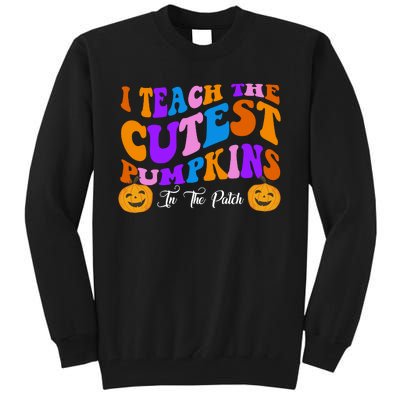 I Teach The Cutest Pumpkins In The Patch Halloween Teacher Tall Sweatshirt