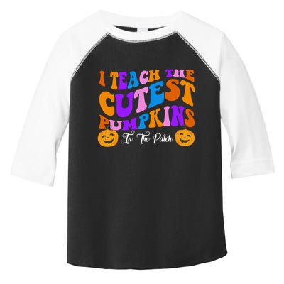 I Teach The Cutest Pumpkins In The Patch Halloween Teacher Toddler Fine Jersey T-Shirt