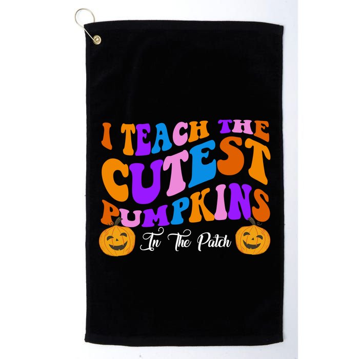 I Teach The Cutest Pumpkins In The Patch Halloween Teacher Golf Towel