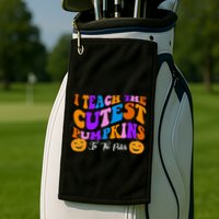 I Teach The Cutest Pumpkins In The Patch Halloween Teacher Golf Towel