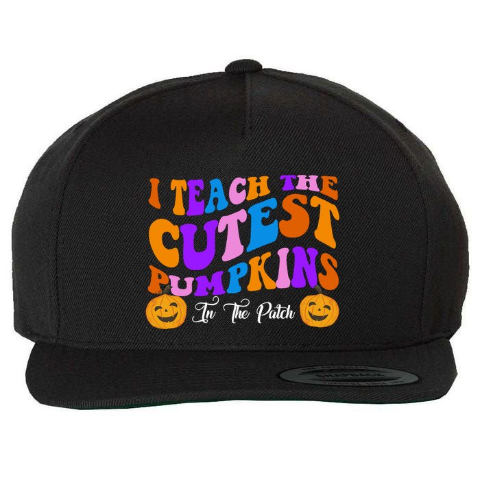 I Teach The Cutest Pumpkins In The Patch Halloween Teacher Wool Snapback Cap