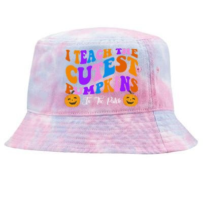 I Teach The Cutest Pumpkins In The Patch Halloween Teacher Tie-Dyed Bucket Hat